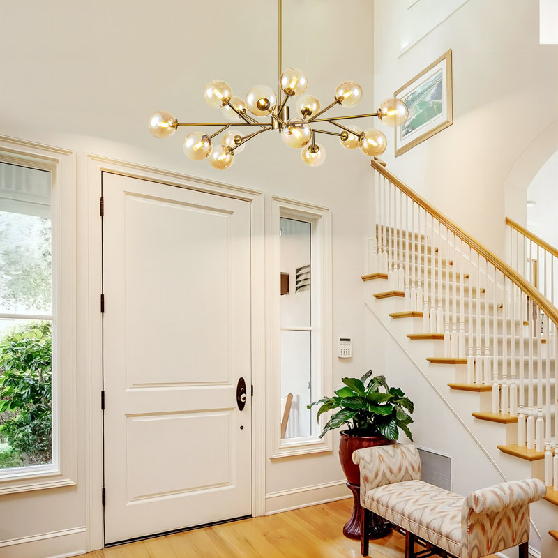 ピオニー　【Sarregumines Louis XV 5点セット】 Wade Logan® Burness 15 - Light Sputnik Modern Linear Chandelier